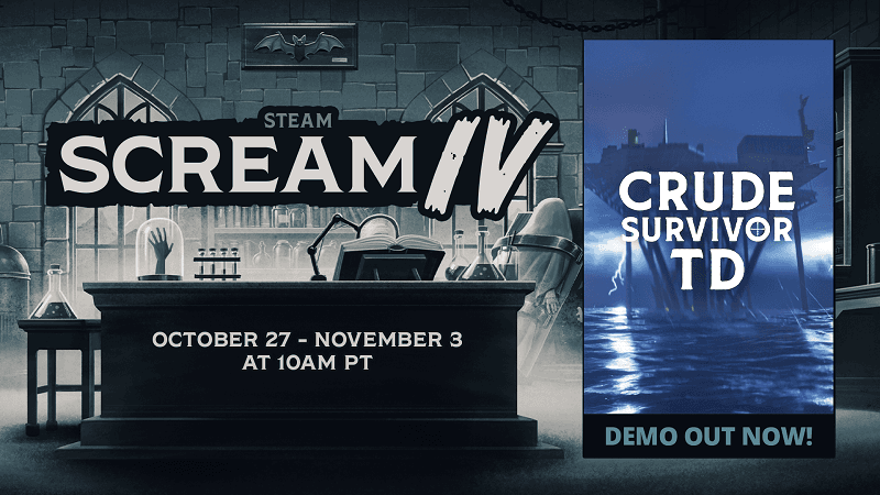 Crude Survivor TD joins Steam Scream 4 Fest!